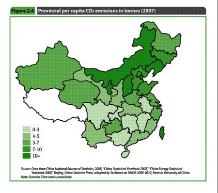 CO2 emission in tons in china