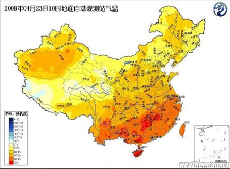 Average Temperature in China