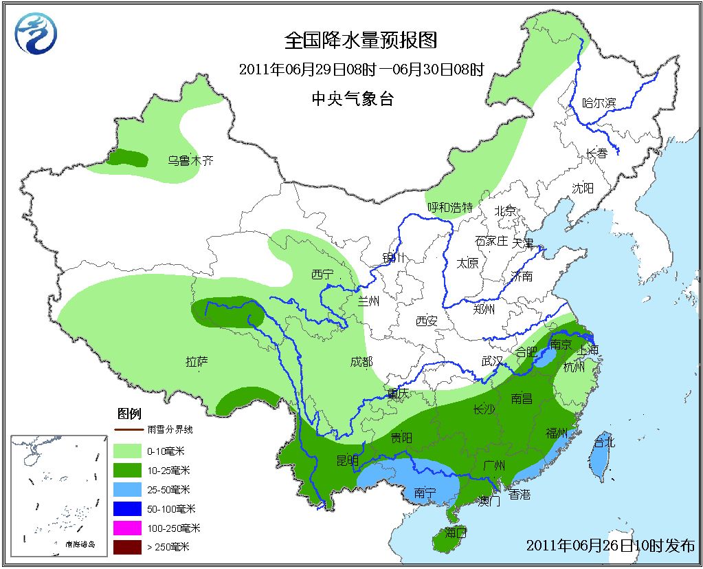 rainfall levels in china