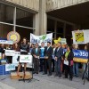 Environmental leader Nicole Capretz speaks at a rally in advance of the San Diego City Council's Climate Action Plan vote, Dec. 15, 2015.
